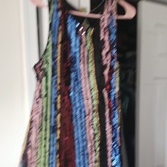 Colorful Sequin Striped Dress - Picture 1 of 4